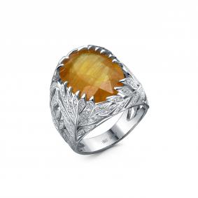 Серебряное кольцо Дар Кэ-0184рс1117616128 с сапфиром и муассанитом Кэ-0184рс1117616128 фото