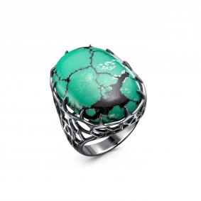 Серебряное кольцо Дар Кэ-0210чрк438 с бирюзой Кэ-0210чрк438 фото