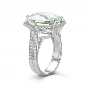 Серебряное кольцо Дар Кэ-0236рс417916128 с топазом и муассанитом Кэ-0236рс417916128 фото