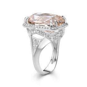 Серебряное кольцо Дар Кэ-0237рс417916128 с топазом и муассанитом Кэ-0237рс417916128 фото