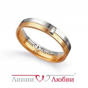 Кольцо из комбинированного золота Karatov Л22101034 с бриллиантом Л22101034 фото