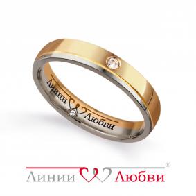 Кольцо из комбинированного золота Karatov Л22101110 с бриллиантом Л22101110 фото