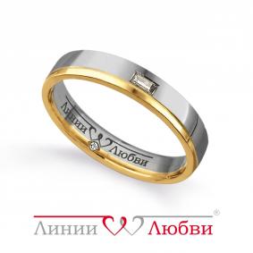 Кольцо из комбинированного золота Karatov Л22191084 с бриллиантом Л22191084 фото