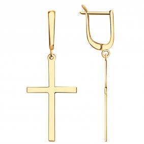 Золотые серьги-кресты МАГНАТ М028030 М028030 фото