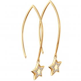 Золотые серьги МАГНАТ М029031 с фианитом М029031 фото