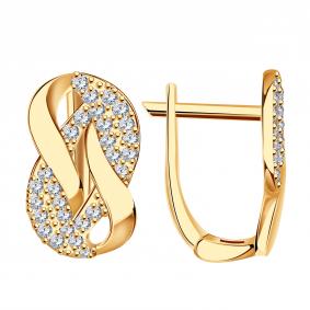 Золотые серьги МАГНАТ М11278 с фианитом М11278 фото