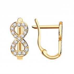Золотые серьги МАГНАТ М11308 с фианитом М11308 фото