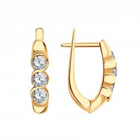 Золотые серьги МАГНАТ М11330 с фианитом М11330 фото