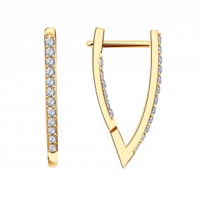 Золотые серьги МАГНАТ М11334 с фианитом М11334 фото