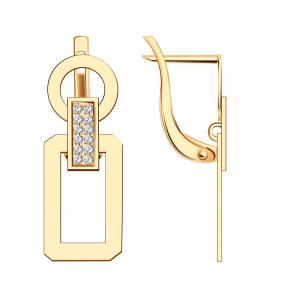 Золотые серьги МАГНАТ М11360 с фианитом М11360 фото