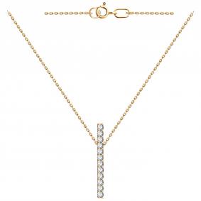 Золотое колье МАГНАТ М24010 с фианитом М24010 фото