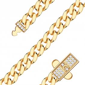 Золотой браслет МАГНАТ М40010 с фианитом М40010 фото