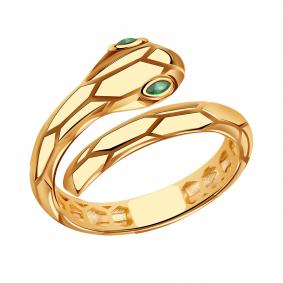 Золотое кольцо Символ года Змея МАГНАТ с фианитом М50121 М50121 фото
