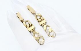 Серьги из лимонного золота МАГНАТ М60009Л с фианитом М60009Л фото