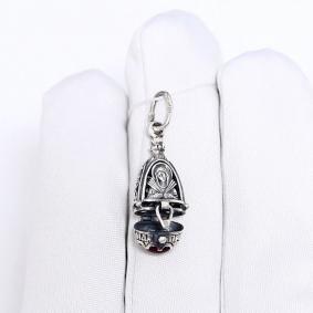 Подвеска-ладанка Божья Матерь Семистрельная из черненого серебра Высоковы 585 с фианитом МД-9-Ч-К МД-9-Ч-К фото