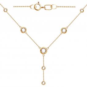 Золотое колье МАГНАТ МК8001 с фианитом МК8001 фото