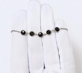 Серебряный браслет МАГНАТ МСБ8004Ч с фианитом МСБ8004Ч фото