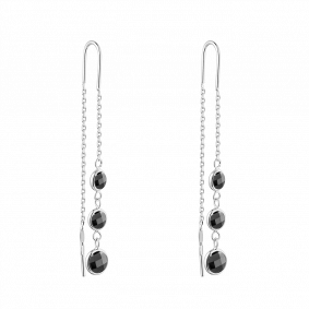 Серебряные серьги МАГНАТ МСС8008Ч с фианитом МСС8008Ч фото