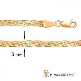 Золотой браслет плетение Коса ТД Эстет НБ12-02630 НБ12-02630 фото