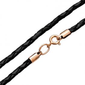 Кожаный шнурок с замком из золота НОВОЕ ВРЕМЯ НВ6033П НВ6033П фото