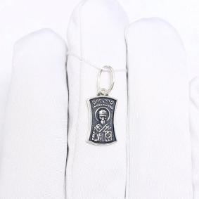 Подвеска-иконка Николай Чудотворец моли Бога о нас из черненого серебра Высоковы 585 П-106-Ч П-106-Ч фото