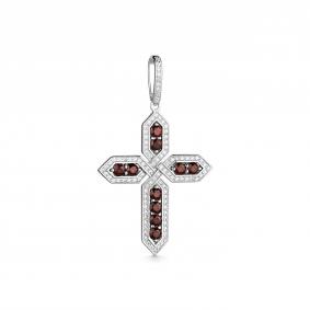 Серебряная подвеска Дар П-2605рс40400 с фианитом и гранатом П-2605рс40400 фото