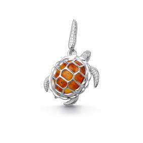 Серебряная подвеска Дар П-2672рк440 с янтарём П-2672рк440 фото
