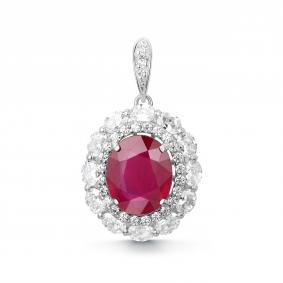 Серебряная подвеска Дар П-5295рс111500 с фианитом и рубином П-5295рс111500 фото