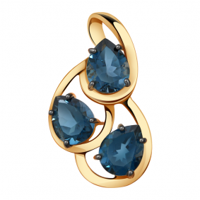 Золотая подвеска Александра п996-28ск с Лондон топазом п996-28ск фото