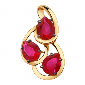 Золотая подвеска Александра п996-30ск с рубиновым корундом п996-30ск фото