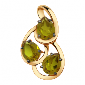 Золотая подвеска Александра п996-48ск с султанитом п996-48ск фото