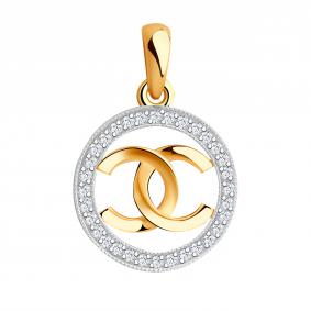 Золотая подвеска Радуга Р411557 с фианитом Р411557 фото