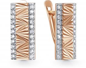 Золотые серьги Красносельский ювелир РАСд3949 с фианитом РАСд3949 фото