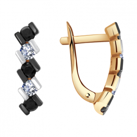 Золотые серьги Красносельский ювелир РС2027 с фианитом РС2027 фото