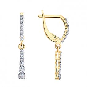 Золотые серьги Красносельский ювелир РС2103 с фианитом РС2103 фото