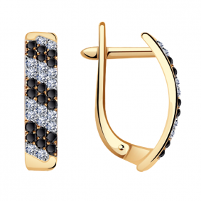 Золотые серьги Красносельский ювелир РС2107-ч с фианитом РС2107-ч фото