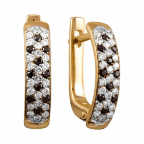 Золотые серьги Красносельский ювелир РС2109 с фианитом РС2109 фото