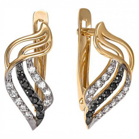 Золотые серьги Красносельский ювелир РС2279 с фианитом РС2279 фото