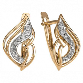 Золотые серьги Красносельский ювелир РС2322 с фианитом РС2322 фото