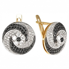 Золотые серьги Красносельский ювелир РС2333 с фианитом РС2333 фото