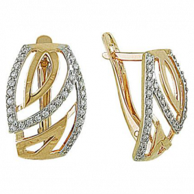 Золотые серьги Красносельский ювелир РС2395 с фианитом РС2395 фото