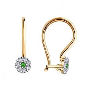 Золотые серьги Красносельский ювелир РС2464-з с фианитом РС2464-з фото