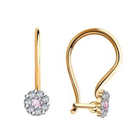 Золотые серьги Красносельский ювелир РС2464-р с фианитом РС2464-р фото