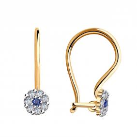 Золотые серьги Красносельский ювелир РС2464-с с фианитом РС2464-с фото