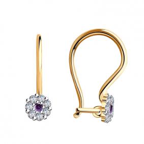 Золотые серьги Красносельский ювелир РС2464-си с фианитом РС2464-си фото