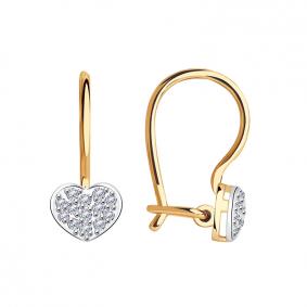 Золотые серьги Красносельский ювелир РС2497 с фианитом РС2497 фото