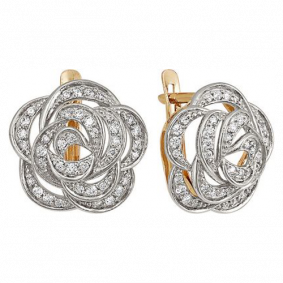 Золотые серьги Красносельский ювелир РС2887 с фианитом РС2887 фото