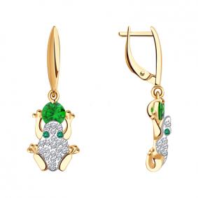 Золотые серьги Красносельский ювелир РС2931з с фианитом РС2931з фото