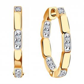 Золотые серьги Красносельский ювелир РС2986 с фианитом РС2986 фото