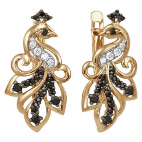 Золотые серьги Красносельский ювелир РС3121 с фианитом РС3121 фото